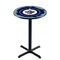 Holland Bar Stool Co 36" Blk Wrinkle Winnipeg Jets Pub Table L211B3628WinJet - alternate 1